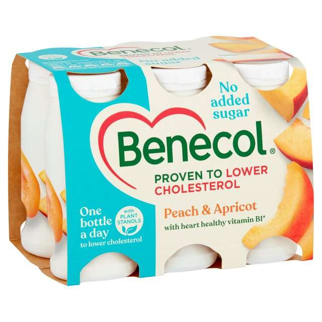 Benecol Cholesterol Lowering Yoghurt Drink Peach &  Apricot No Added ...