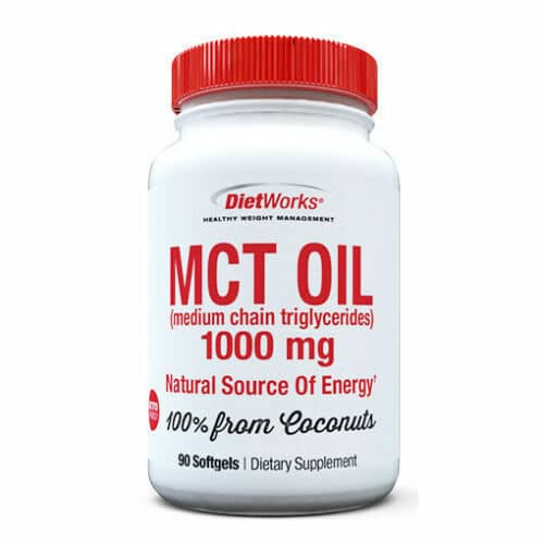 Diet Works MCT OIL Medium Chain Triglycerides 1000 mg NATURAL SOURCE OF ...