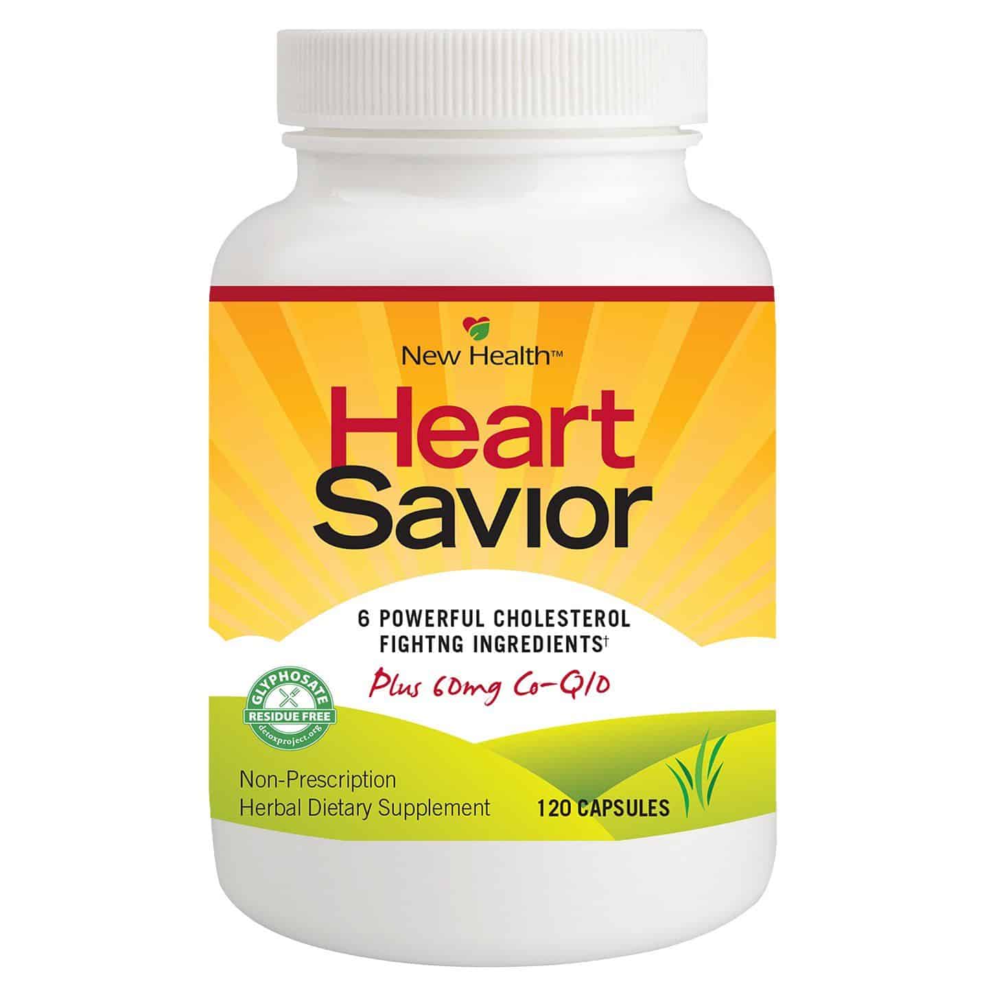 HeartSavior Cholesterol Supplement by New Health 6 Powerful Cholesterol ...
