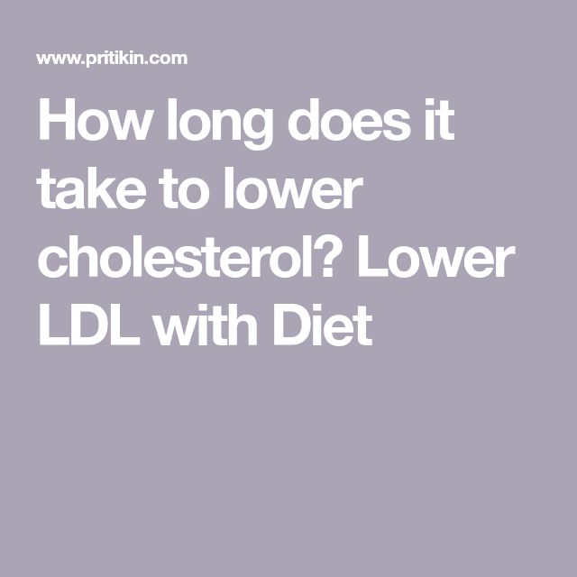 How long does it take to lower cholesterol? Lower LDL with Diet