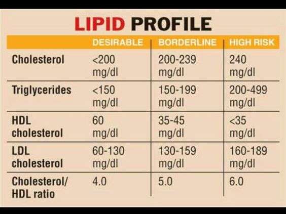 Lipid Profile Chart: Triglycerides, HDL, LDL, &  Total ...