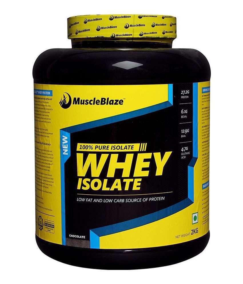 MuscleBlaze 100% Whey Isolate Protein,Low Fat,4.4 lb/ 2 kg, 60 Servings ...