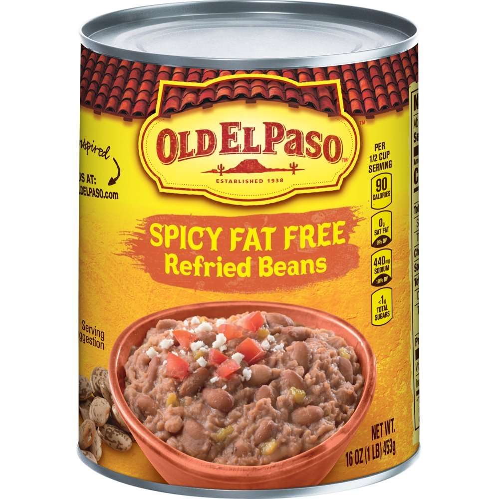 Old El Paso Spicy Fat Free Refried Beans, 16 oz Can ...