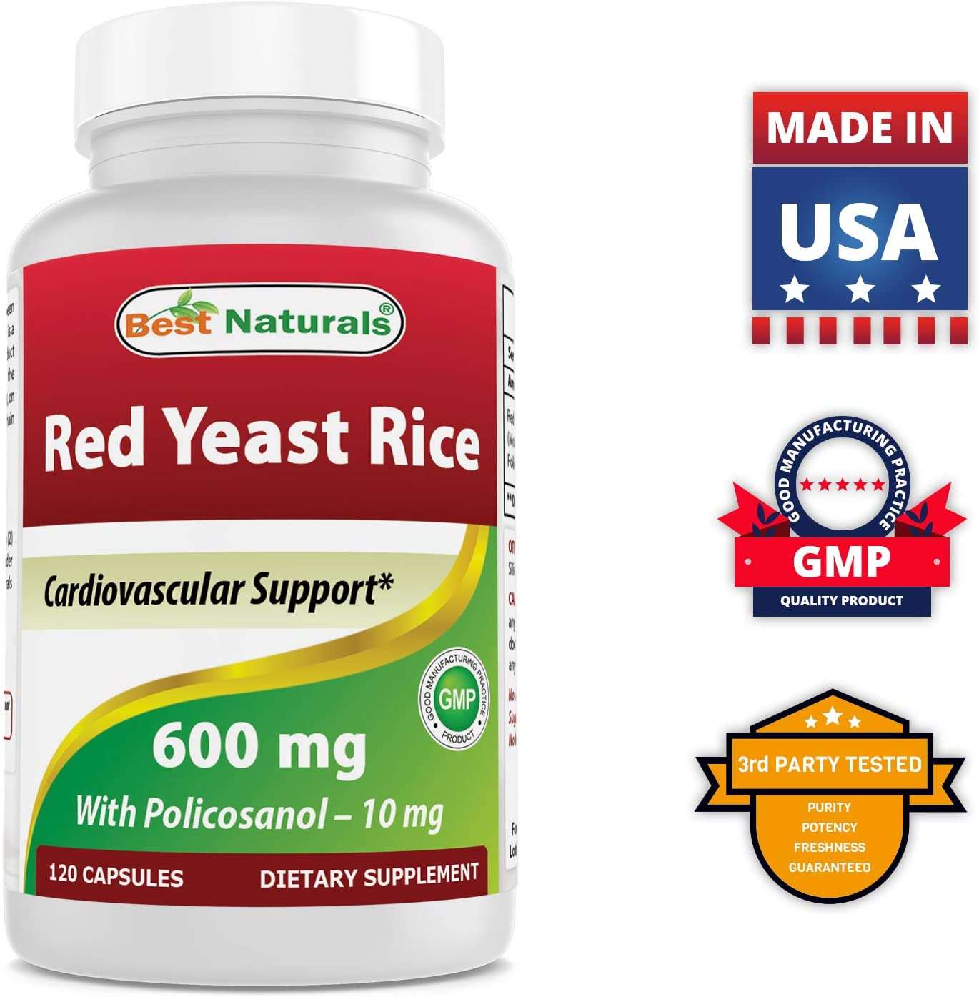 Red Yeast Rice 600 mg with Policosanol 10 mg 120 Capsules ...