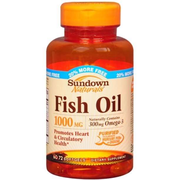 Sundown Fish Oil 1000 mg Softgels Cholesterol Free 60 Soft ...